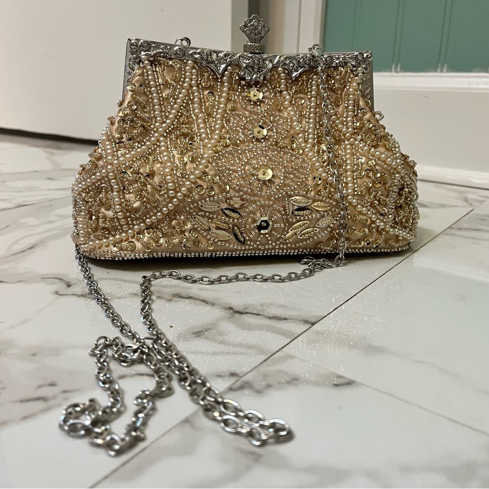 Pearl Sequin Beaded Purse